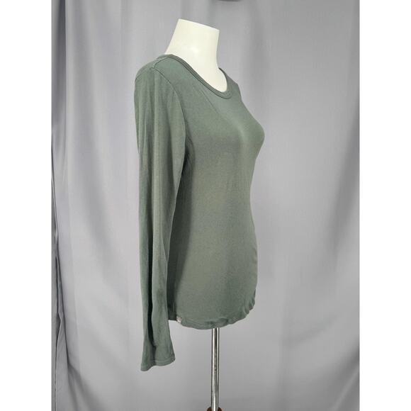 Barefoot Dreams Shirt Womens Small Green 100% Cotton Long Sleeve Crewneck - Picture 2 of 9